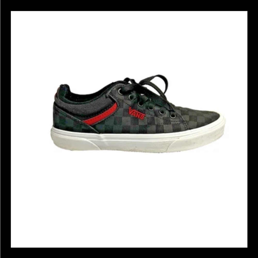Vans Off The Wall Seldan Black & Red Checkerboard Skate Sneakers Womens 8.5 M 7 - Picture 3 of 12